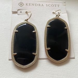 Elle Gold Drop Earrings In Black Opaque Glass | Kendra Scott